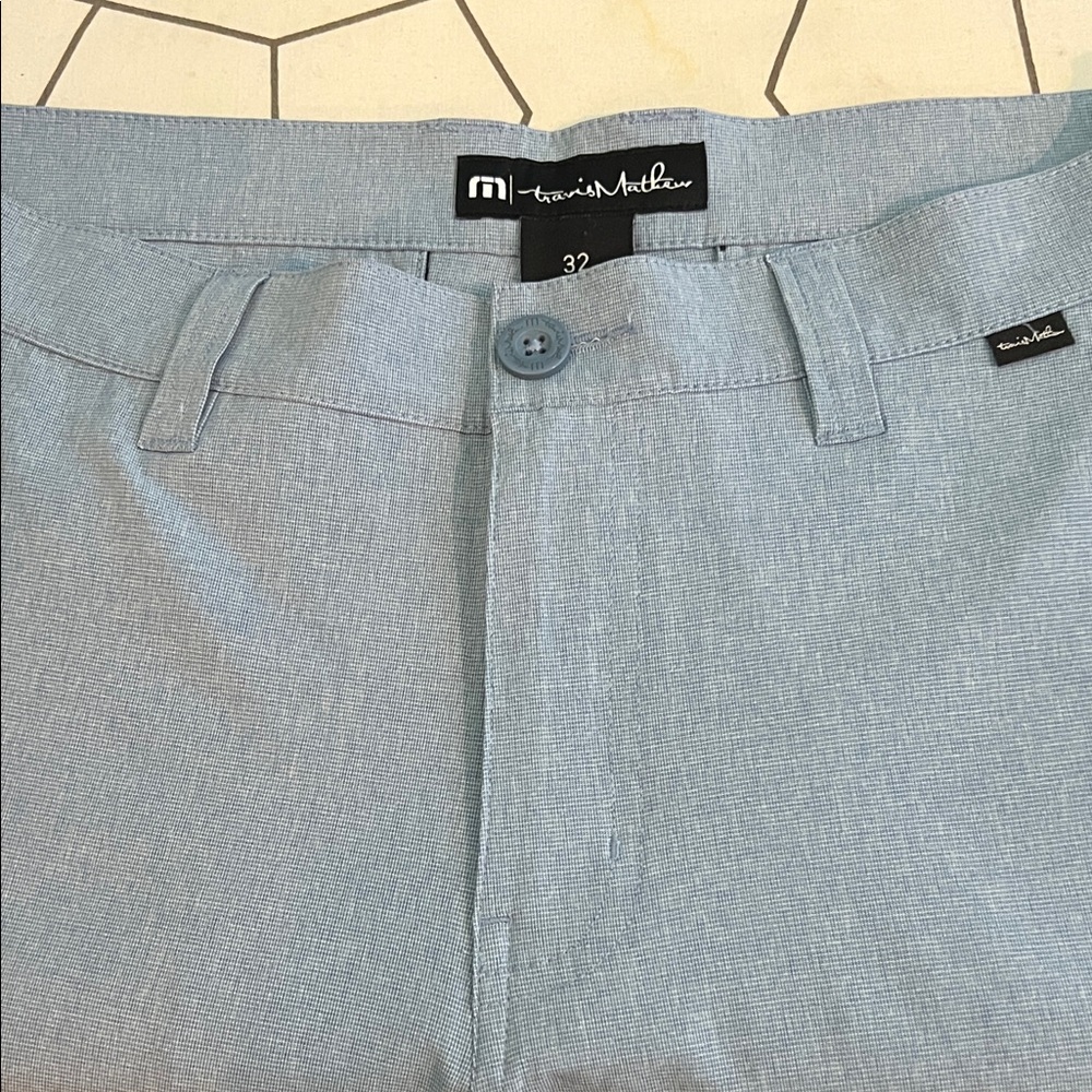 Travis Mathew Light Blue Flat Front Shorts